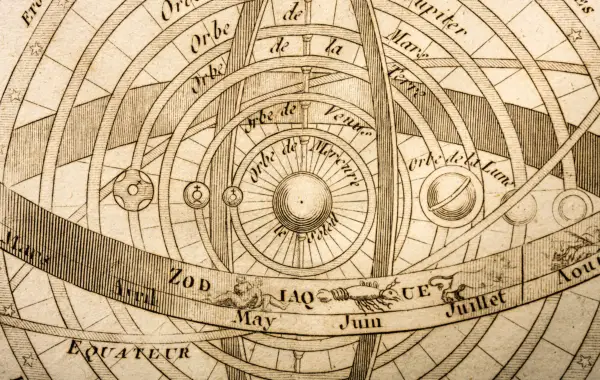 Vintage illustration of the planets in astrology