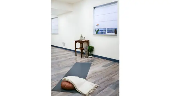Vastu-inspired yoga and meditation room.