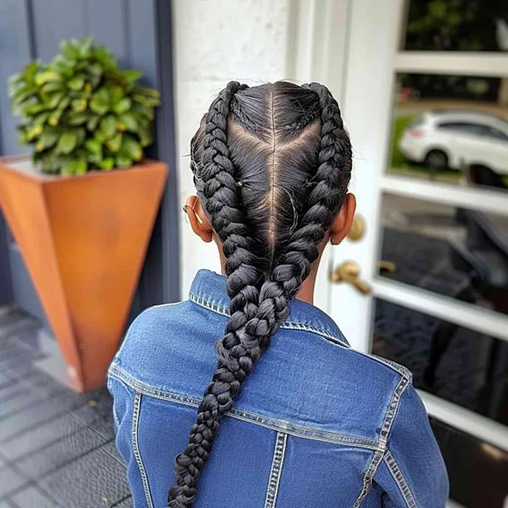 Snygga 2-trådiga Ghana-flätor' title=