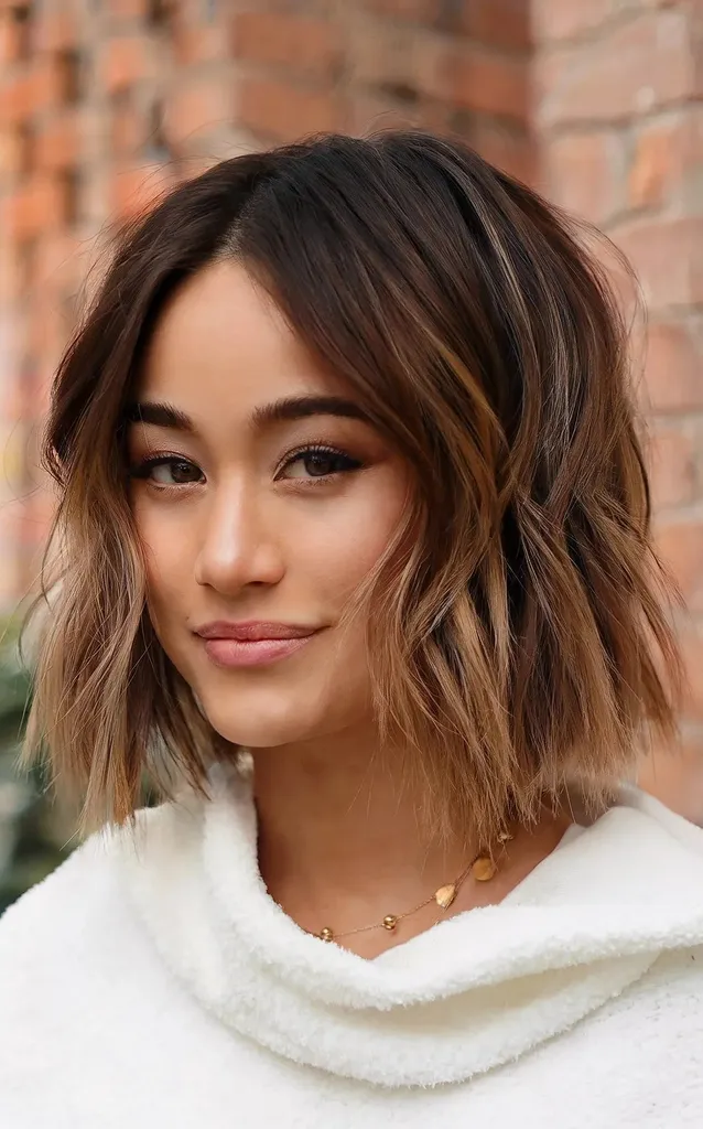 coupe de cheveux courte et hirsute au carré' title=