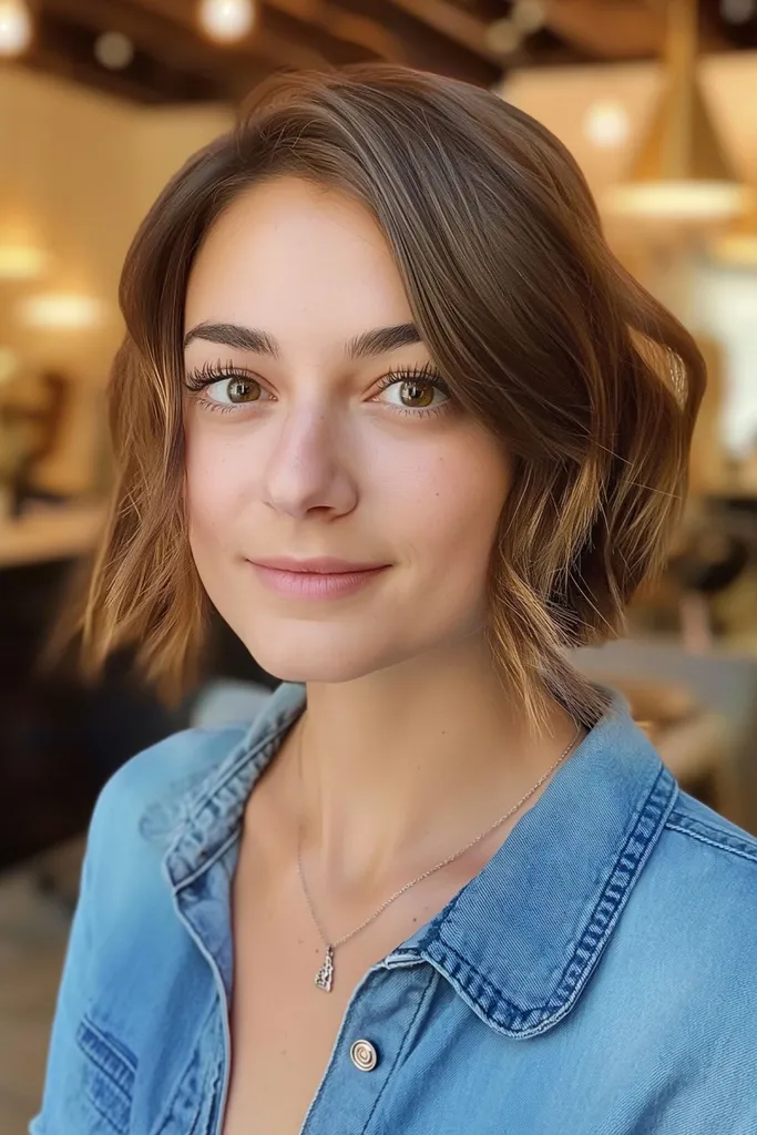 Coupe bob hirsute de longueur de mâchoire' title=