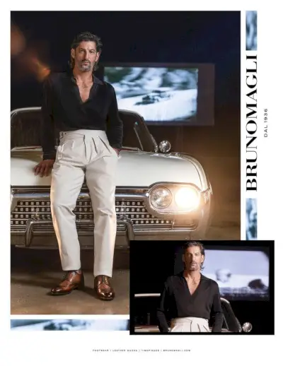 Model Tony Ward erscheint in Bruno Magli