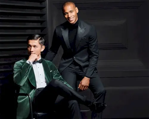 モデルの上田大輔とサッシャ・M