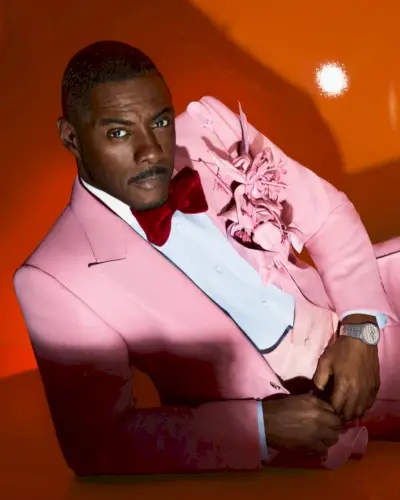 Idris Elba Pink Suit Gucci Campaign 25H pulkstenis