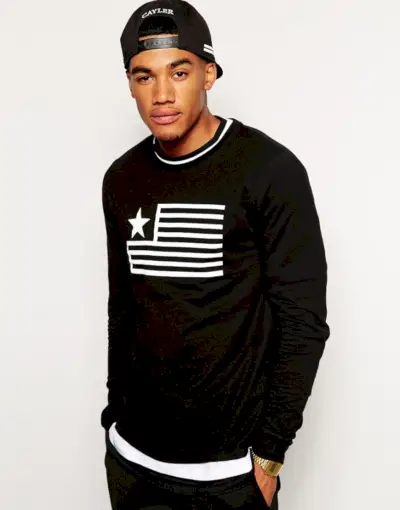 ASOS langærmet T-shirt med flagprint