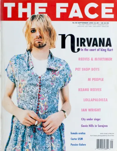 Kurt Cobain habille la couverture du magazine Face 1993