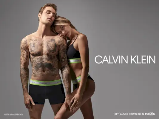 Justin Bieber Hailey Calvin Klein Campagne publicitaire pour les sous-vêtements