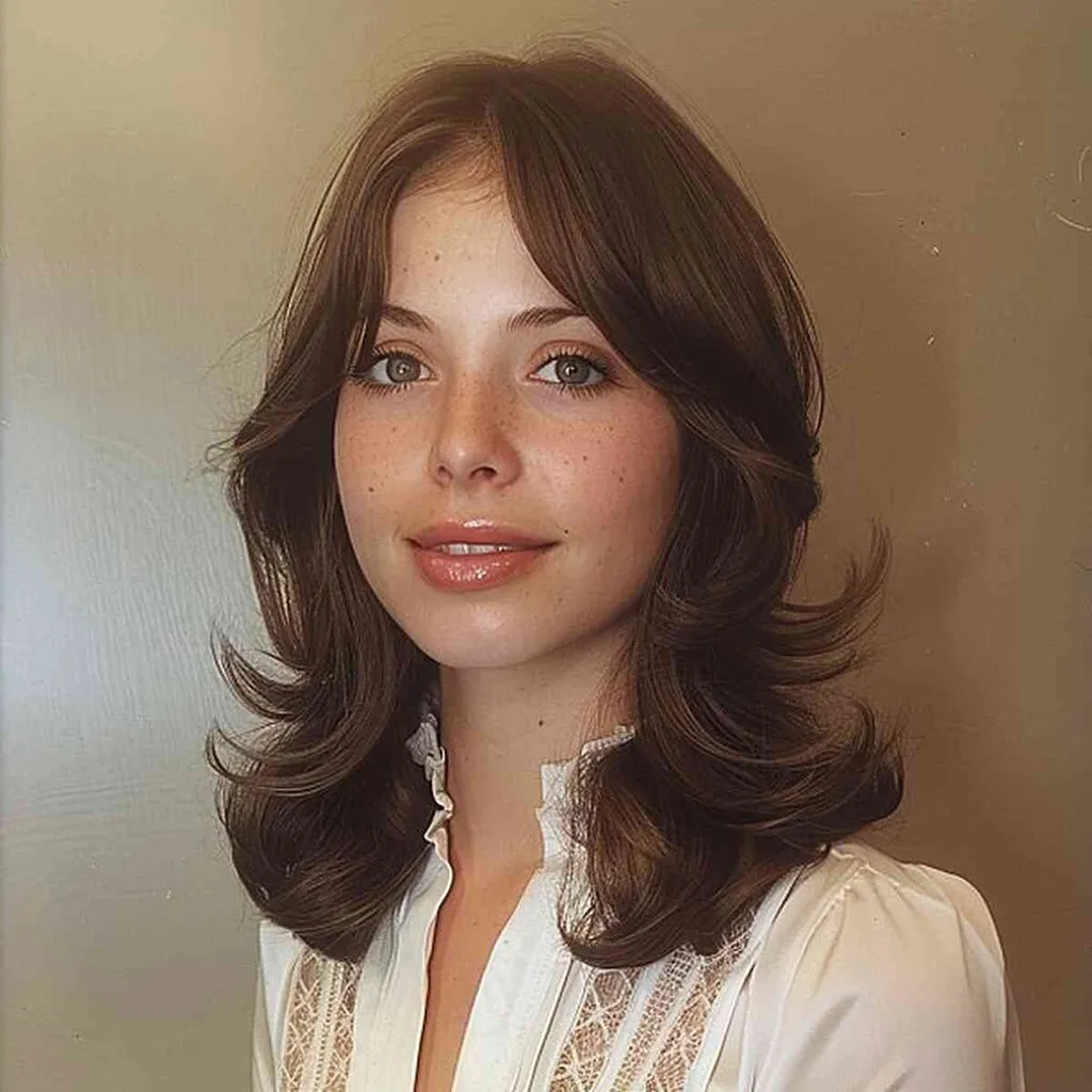 Hippie Chic účes zo 60. rokov' title=