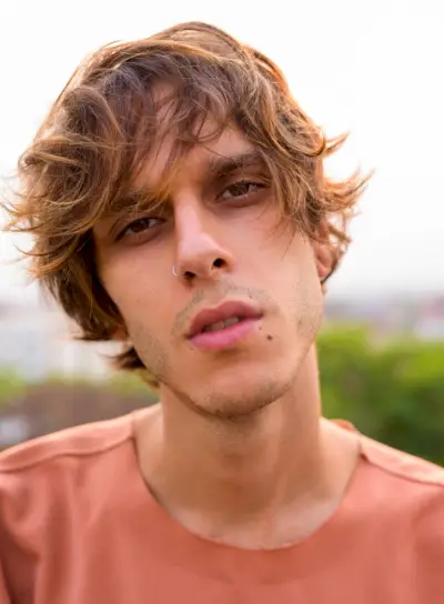 Ondulés Coupe Loup Hommes