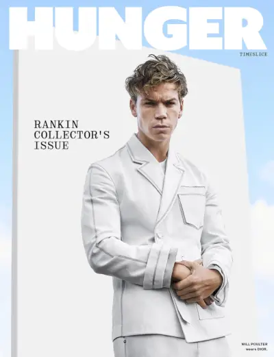 Aktieris Vils Poulters izsaka paziņojumu baltajā žurnālā Dior Men for Hunger