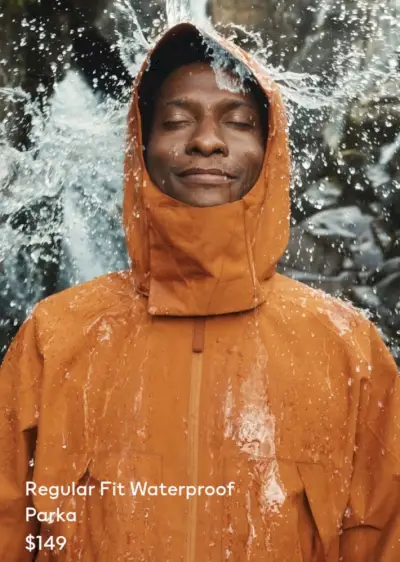 H&M Waterdichte Parka Heren Herfst 2022 Kyrone Oak-model