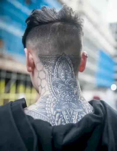 Tatuaje Mandala Spate Gât Bărbați