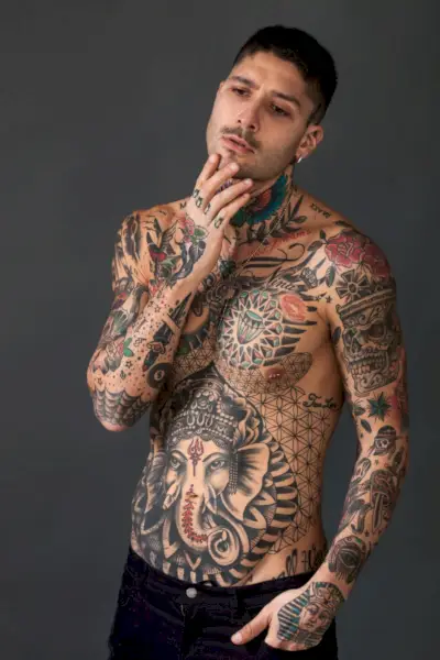 Nápady na tetování pro muže Žaludek slon