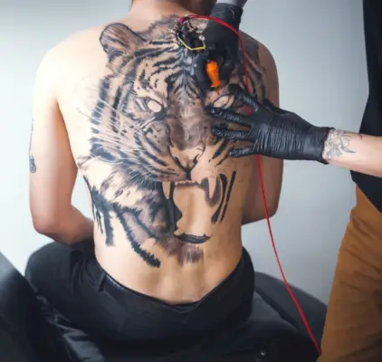 Nápady na tetování pro muže Tiger Tattoo Back