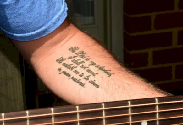 Nápady na tetování pro muže Biblický verš Křesťanské tetování Žalm 23 Arm