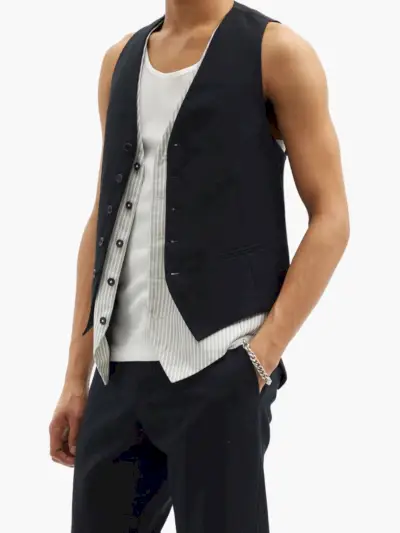 חזיית כותנה-טוויל בשכבות של אן Demeulemeester