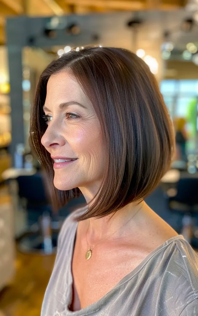 Lowlights כהה לשיער חום לשיער קצר' title=