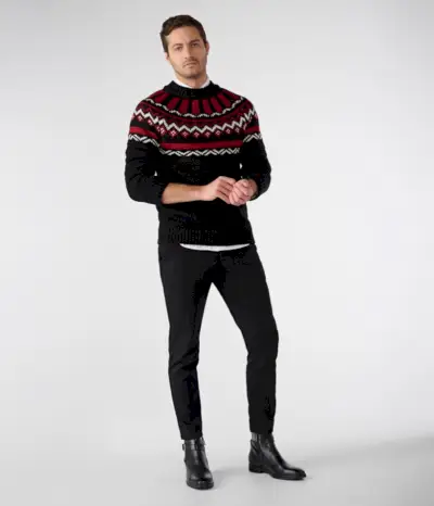Fair Isle Mock Neck sveter Karl Lagerfeld Pánske nohavice