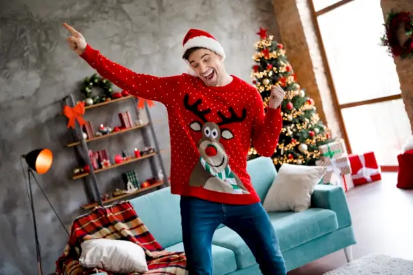 Rudolph Reindeer Vianočný sveter pre mužov