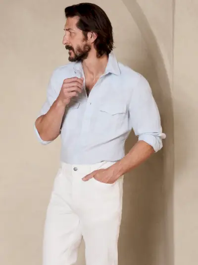 Cowboy Style Banana Republic Lin Western skjorte