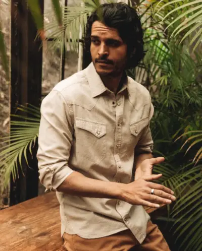 Cowboy Style Menn Taylor Stitch Western skjorte