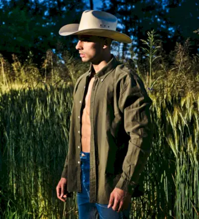 Cowboy stil cowboyhatt blå jeans