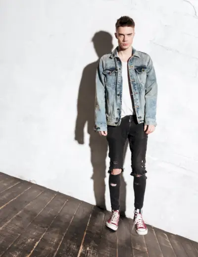 Casual Klänning Herr Dubbel Denim