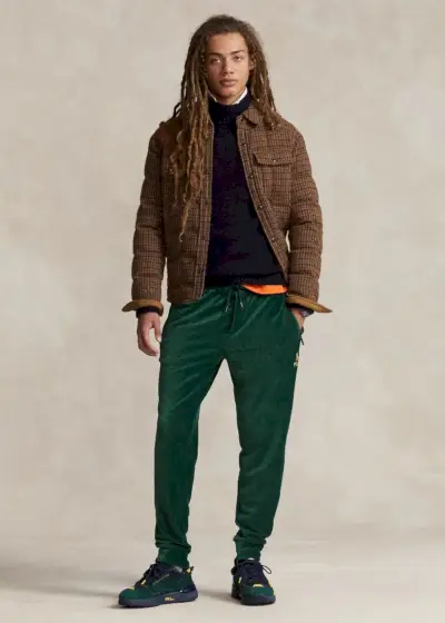 Groene gebreide corduroy joggingbroek Ralph Lauren heren