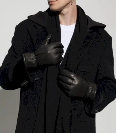 Carhartt Wip zwarte leren handschoenen heren Vitkac e1698527435997