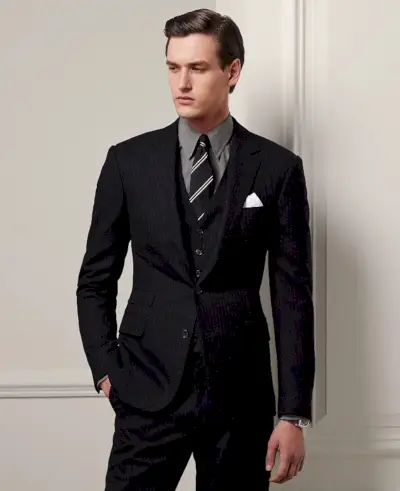 Ralph Lauren Purple Label Gregory Handgemaakt driedelig wollen pak