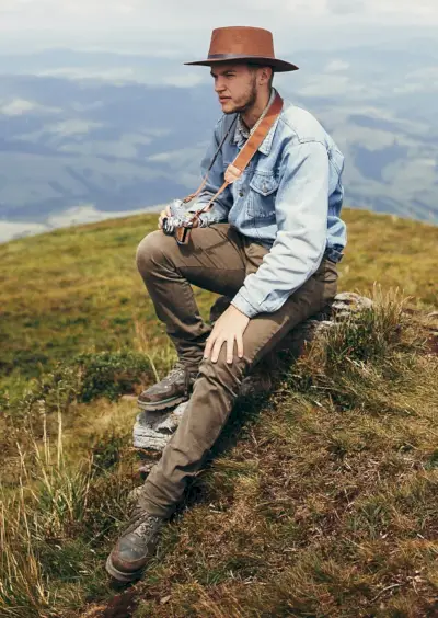 Veste en jean pour hommes, style robuste