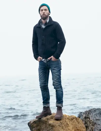 Pull côtelé style robuste pour hommes