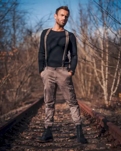 Tenue de bretelles pour hommes, style robuste