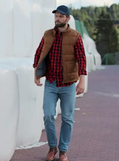 Tenue de gilet matelassé pour hommes, style robuste