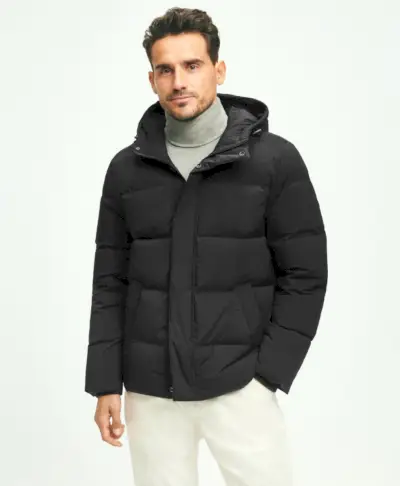 Brooks Brothers Tech Hooded Down Puffer Coat Herr