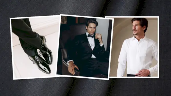 黒のネクタイの服装男性