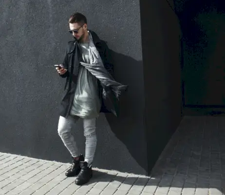 트렌치코트 스타일 블랙 트렌치 모던 스타일