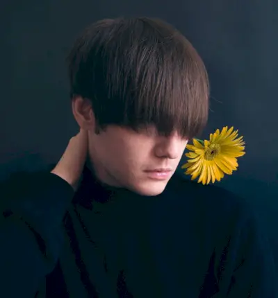 ソフトボーイの美的前髪フリンジ