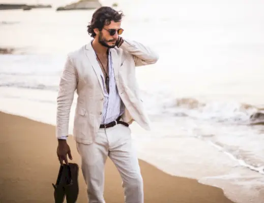 Traje de lino de playa para hombre