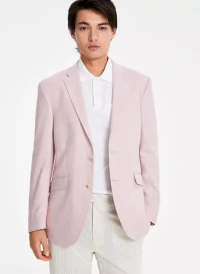 Rosa Sport Coat Pikétröja Seersucker Byxor Kenneth Cole Reaction Macys