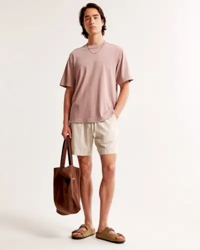 Rosa t-shirt shorts med dragsko