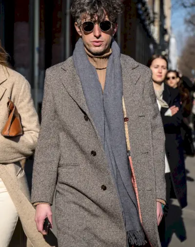 Outfit met textuursjaal Heren David Thielebeule