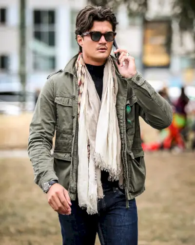 Militaire jas sjaal Outfit heren