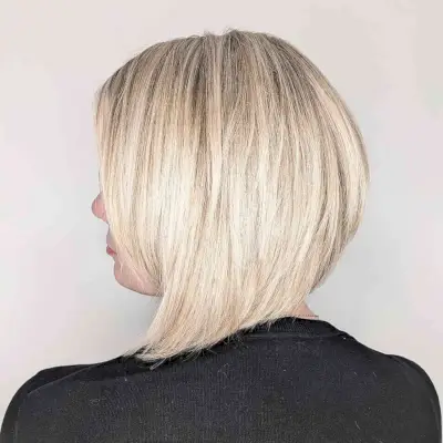 Back view of a long inverted bob