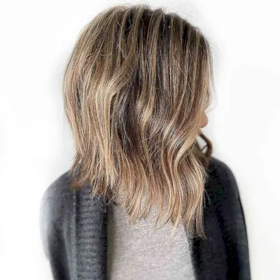 Choppy Long Inverted Bob for Thin Hair
