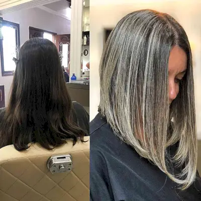 Sexy Inverted Lob with Highlights for straight hair