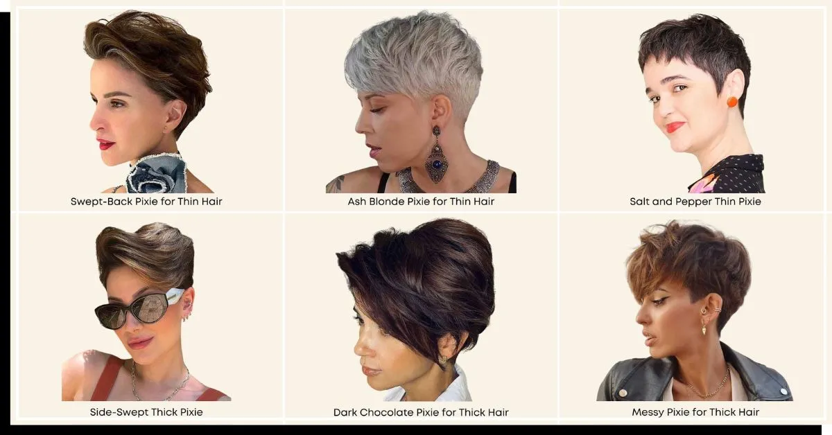 Coupes Pixie pour différentes densités de cheveux' title=