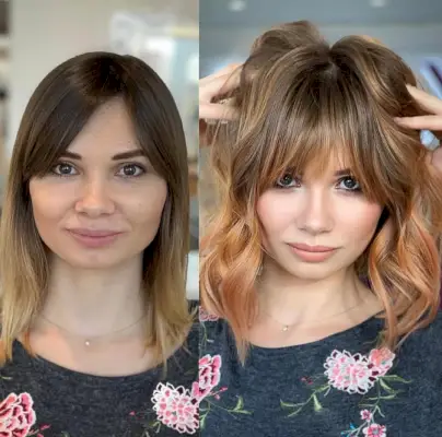 Round face shape hairstyle