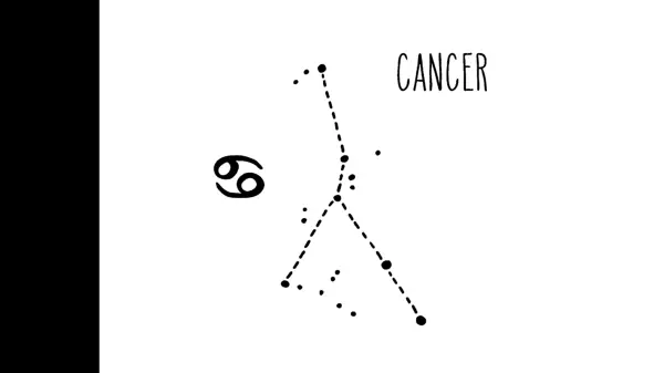 The glyph, or symbol, for the astrological sign of Cancer