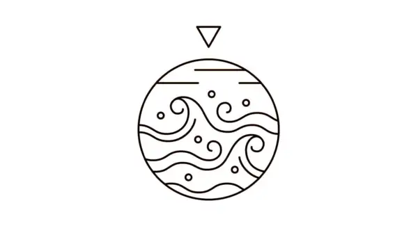 An illustration of the symbol for water.